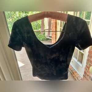 Lululemon crop top, blue tie-dye, size 2